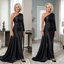 Margaret | Elegant One-Shoulder Evening Gown – Luxury Black Draped Maxi Dress