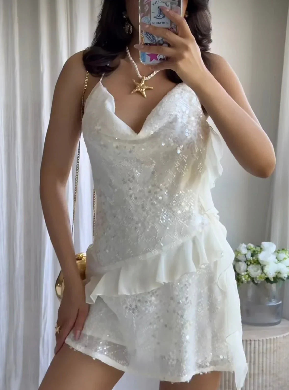 Adeline | Women's Sleeveless Sequin Mini Summer Dress