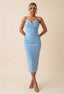Blair | Women's Draped Strapless Midi Bodycon Wedding Guest Dress