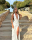Callista | Women's Sleeveless Halter V-Neck Pleated Maxi Summer Dress