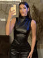 Donna | Women's Sleeveless Vegan Leather Top