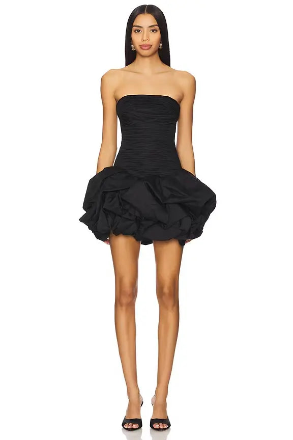 Elora | Women's Strapless Bubble Hem Mini Cocktail Dress