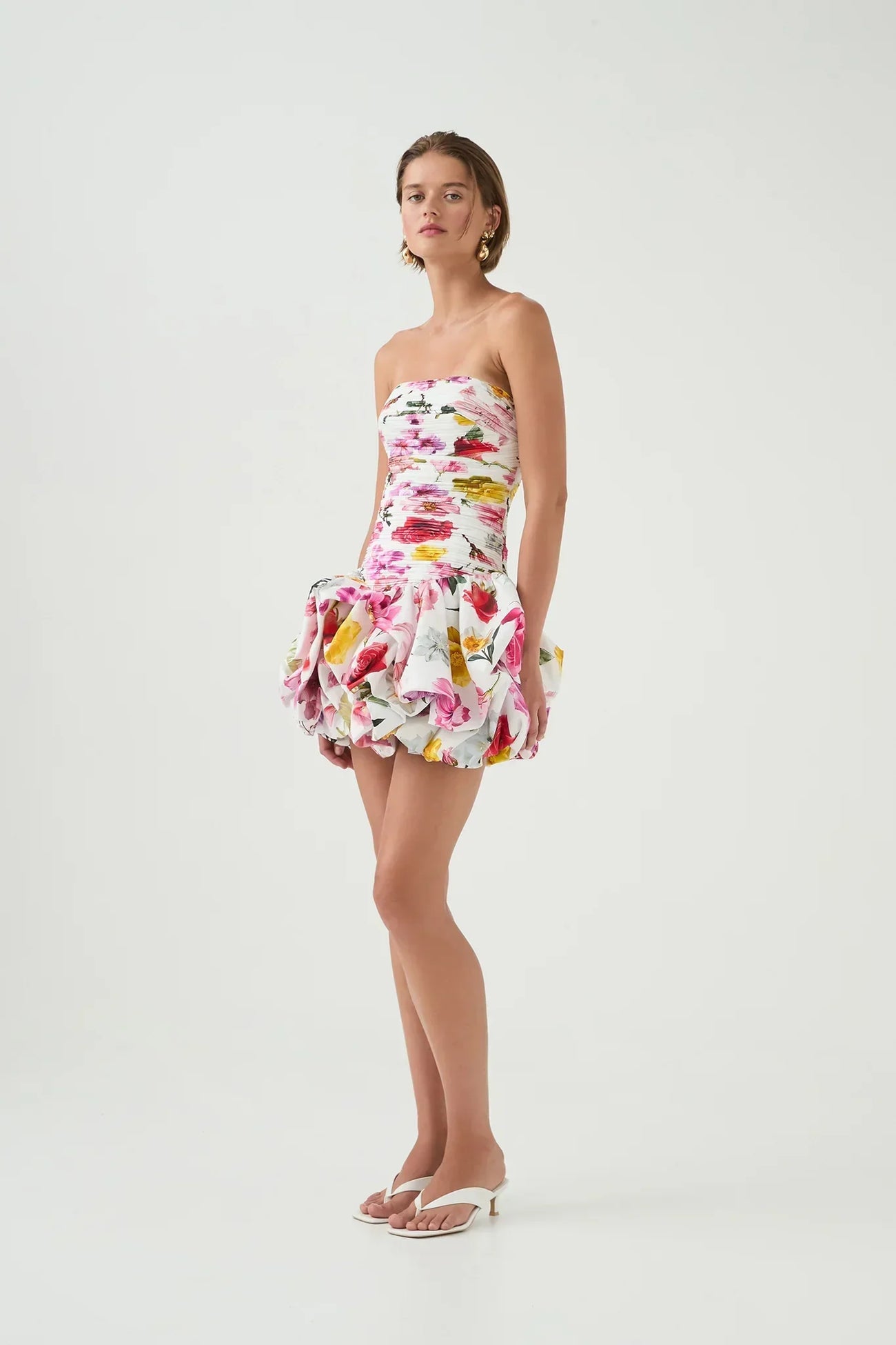 Elora | Women's Strapless Bubble Hem Mini Cocktail Dress