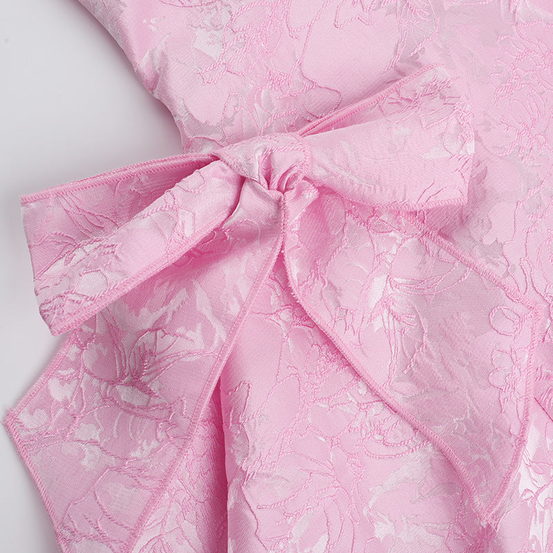 Estrella | Women's Sleeveless Halterneck Mini Prom Dress with Bows