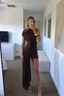 Jenna | Women's High Neck Ruched Draped Mini Cocktail Dress