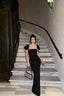 Keira | Women's Square-Neck Shoulder-Drape Bodycon Maxi Dress