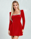 Charlotte | Women's Elegant Long Sleeve Mini Party Dress