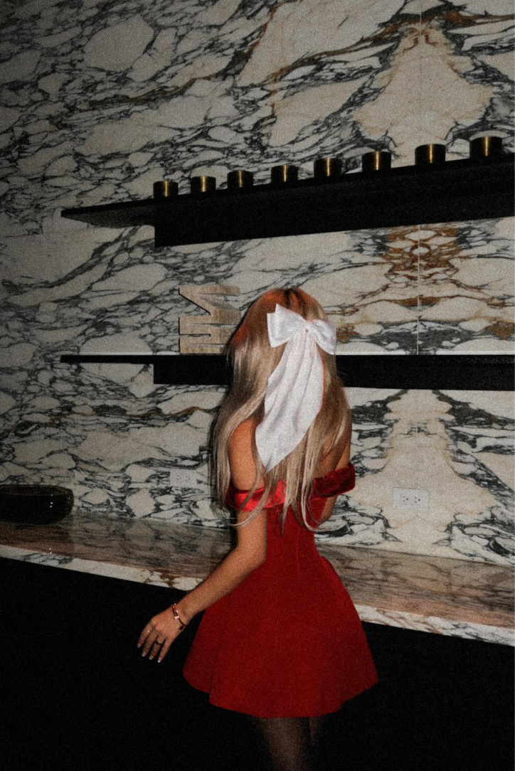 Hazel | Women’s Off-Shoulder Satin Strap Mini Cocktail Dress